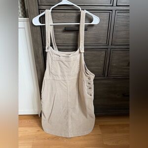 American Eagle Tan Corduroy Overall Dress
